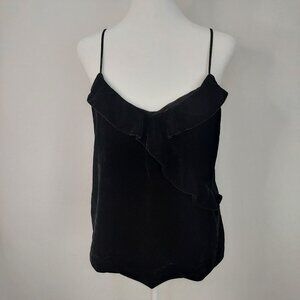 J Crew Black Velvet Spagetti Strap Tank NWT